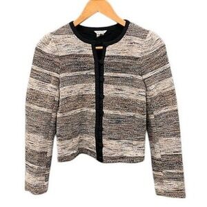 Club Monaco Tweed Jacket Women's XS Gray Multi Lorenah Knit Button Front